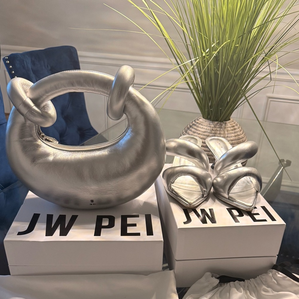 JW PEI Silver Sandals and Bag Set